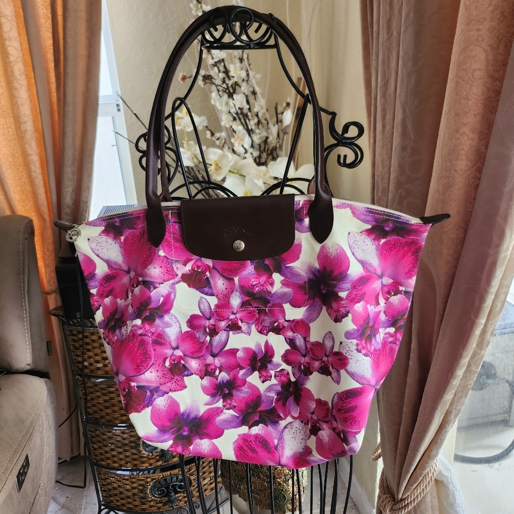 Longchamp Floral Print Le Pliage Tote